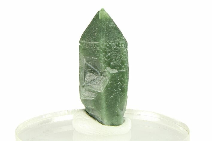 Green Hedenbergite Included Quartz Crystal - Mongolia #294207